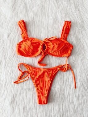 NWOT Orange Zaful Bikini Set Size Medium